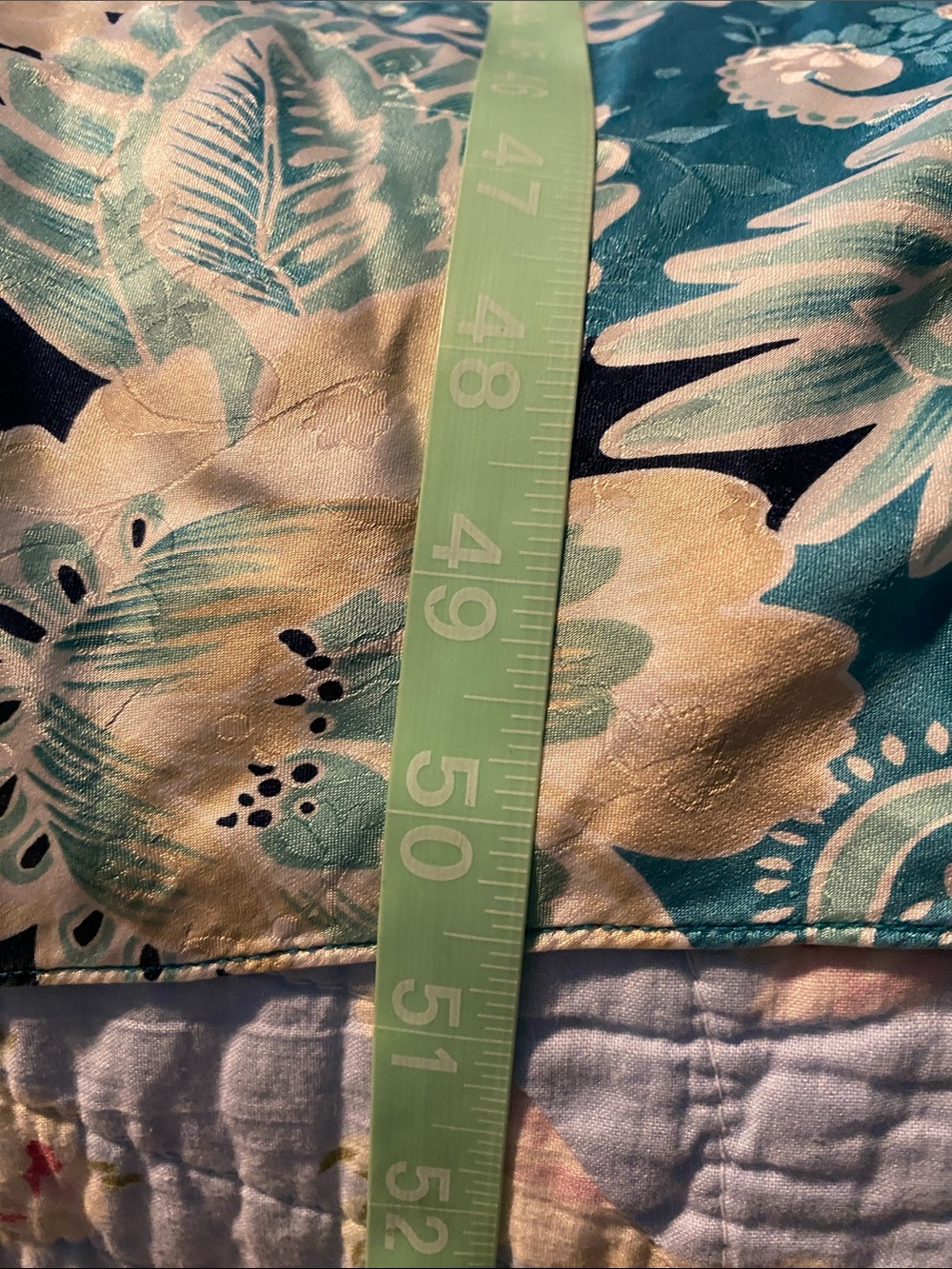 August silk vintage 90’s Floral Slip Maxi Dress in Teal and Cream - Picture 9 of 11